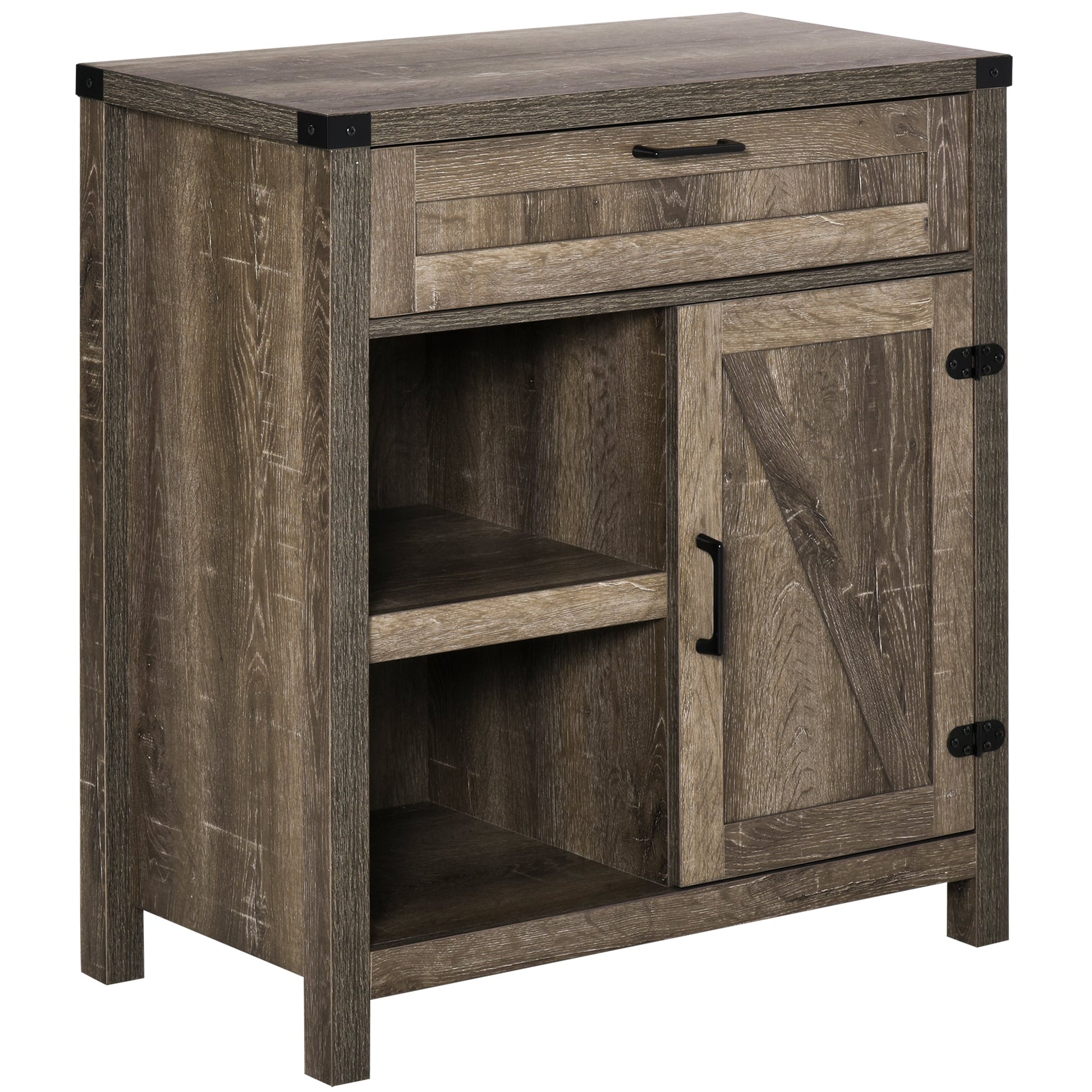 Rustic Barn Door Storage Cabinet Modern Farmhouse Buffet Sideboard for Kitchen &; Dining Room Dark Oak Bar Cabinets Dark Oak  at Gallery Canada