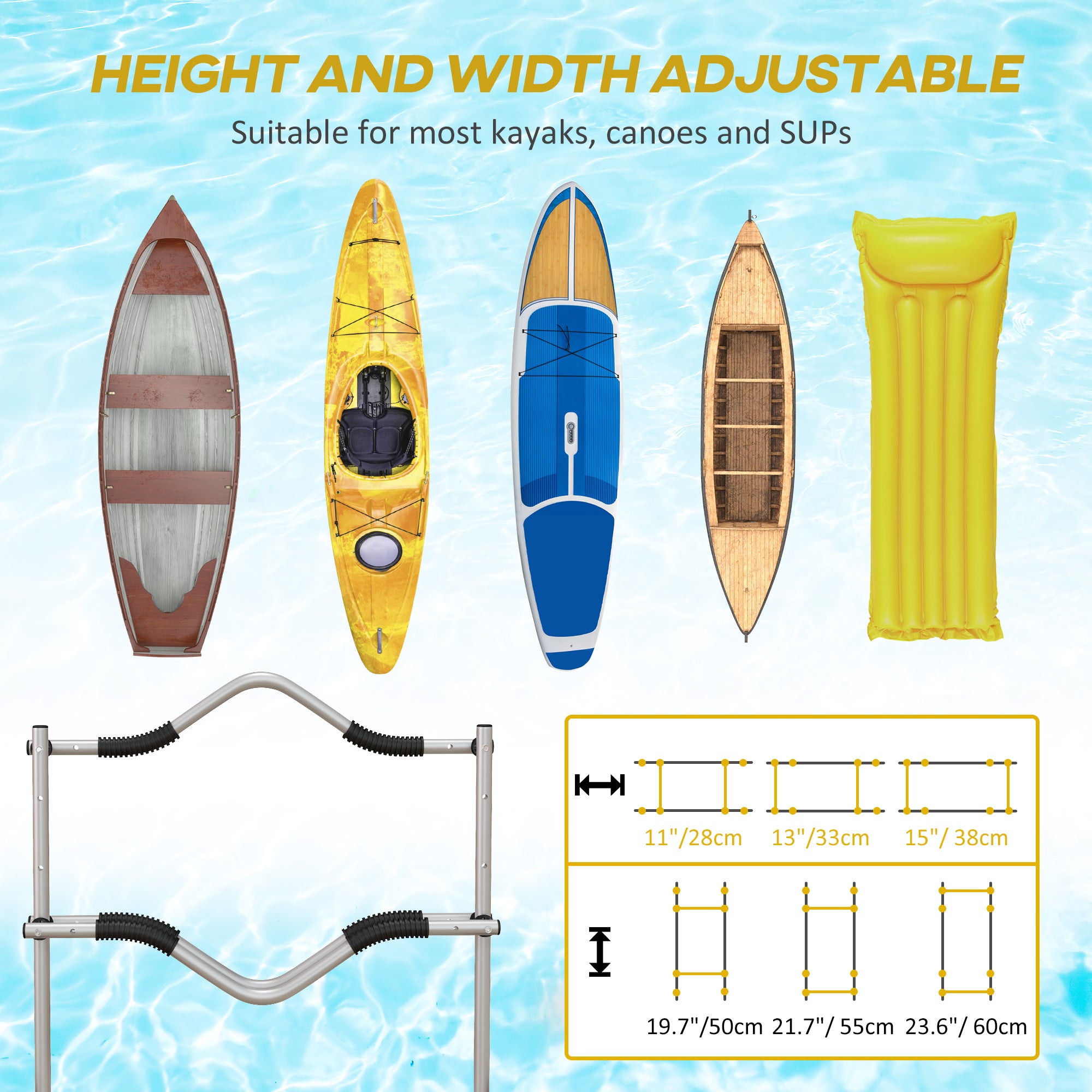 Alumnium Kayak Cart Dolly, Kayak Wheels with Adjustable Height and Width, for Kayaks, Canoes, Paddleboards Kayak Carts at Gallery Canada