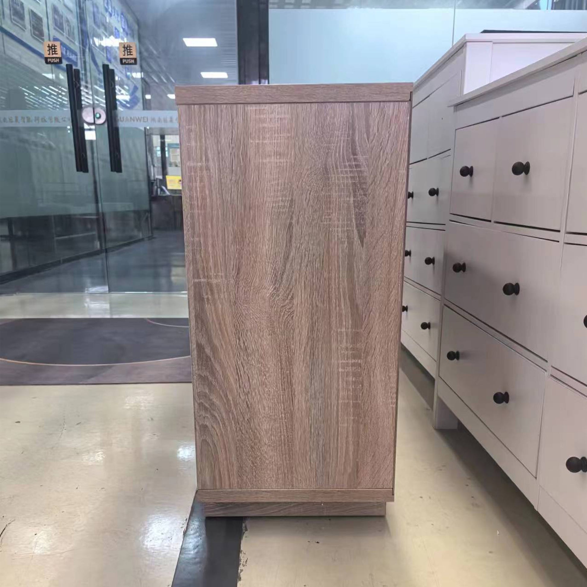 Accent Cabinet with Linen Doors and Adjustable Shelves for Living Room, Dining Room, Kitchen Storage Cabinets   at Gallery Canada