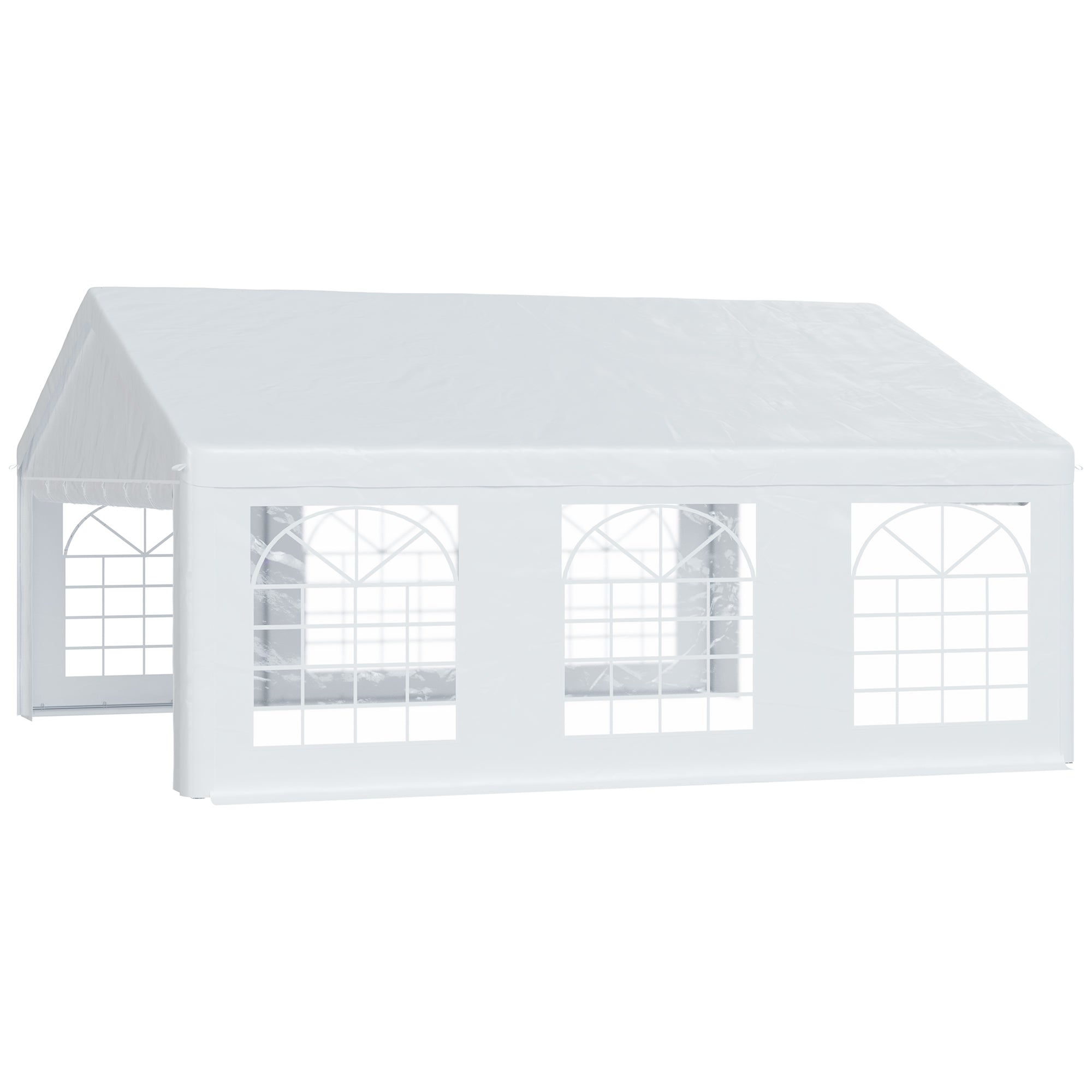 20' x 20' Heavy Duty Party Tent, Carport Garage Canopy, Patio Gazebo Canopy with Removable Sidewall, White Canopy Tents at Gallery Canada