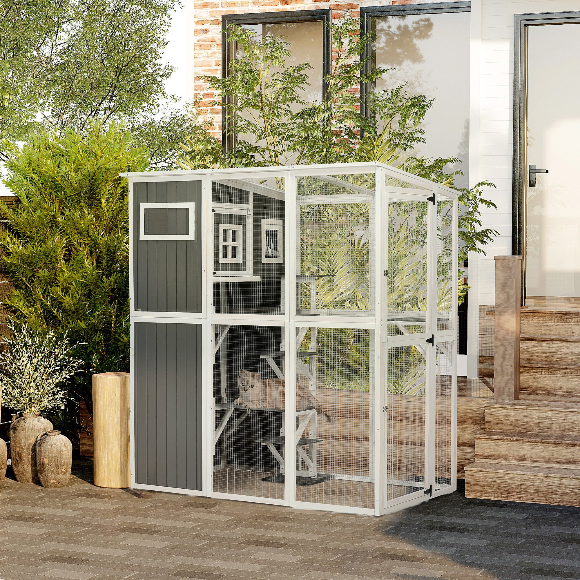 Wooden Cat Catio, 66.5