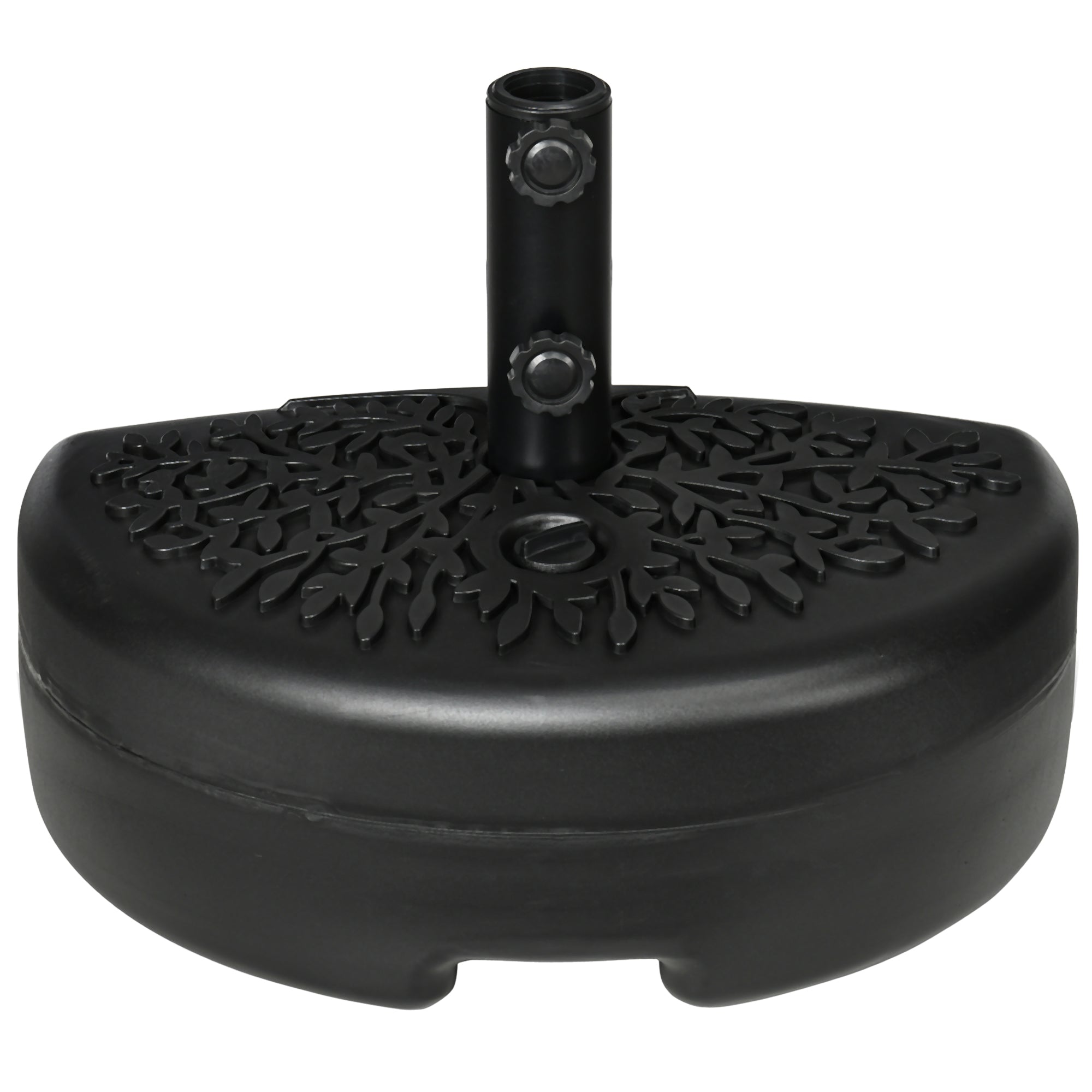 Half Round Umbrella Base, Sand or Water Filled Half Patio Umbrella Stand Holder 40lb Water or 46lb Sand, Black Umbrella Bases at Gallery Canada
