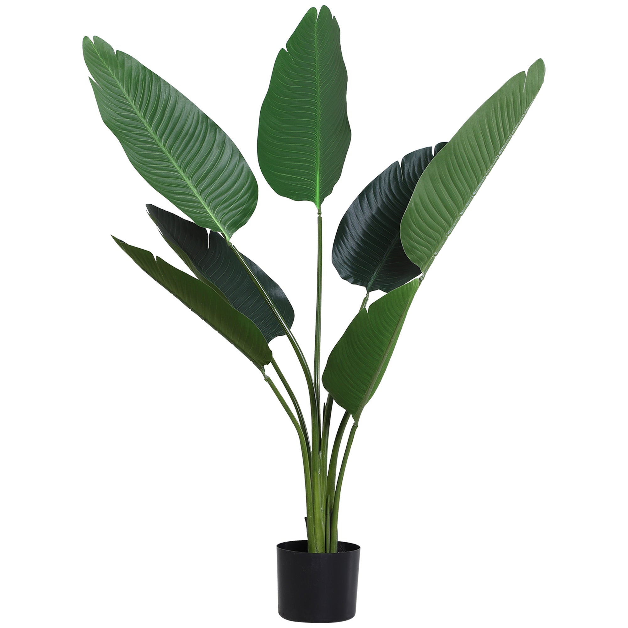 4FT Artificial Bird of Paradise Plant, Fake Tropical Plam Tree with 7 Banana Leaves in Pot, Faux Plant for Indoor and Outdoor, Green Artificial Trees Green  at Gallery Canada