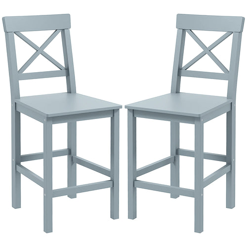 Counter Height Stools Set of 2, Farmhouse Bar Stools with Backs, Solid Wood Counter Stools for Kitchen Island