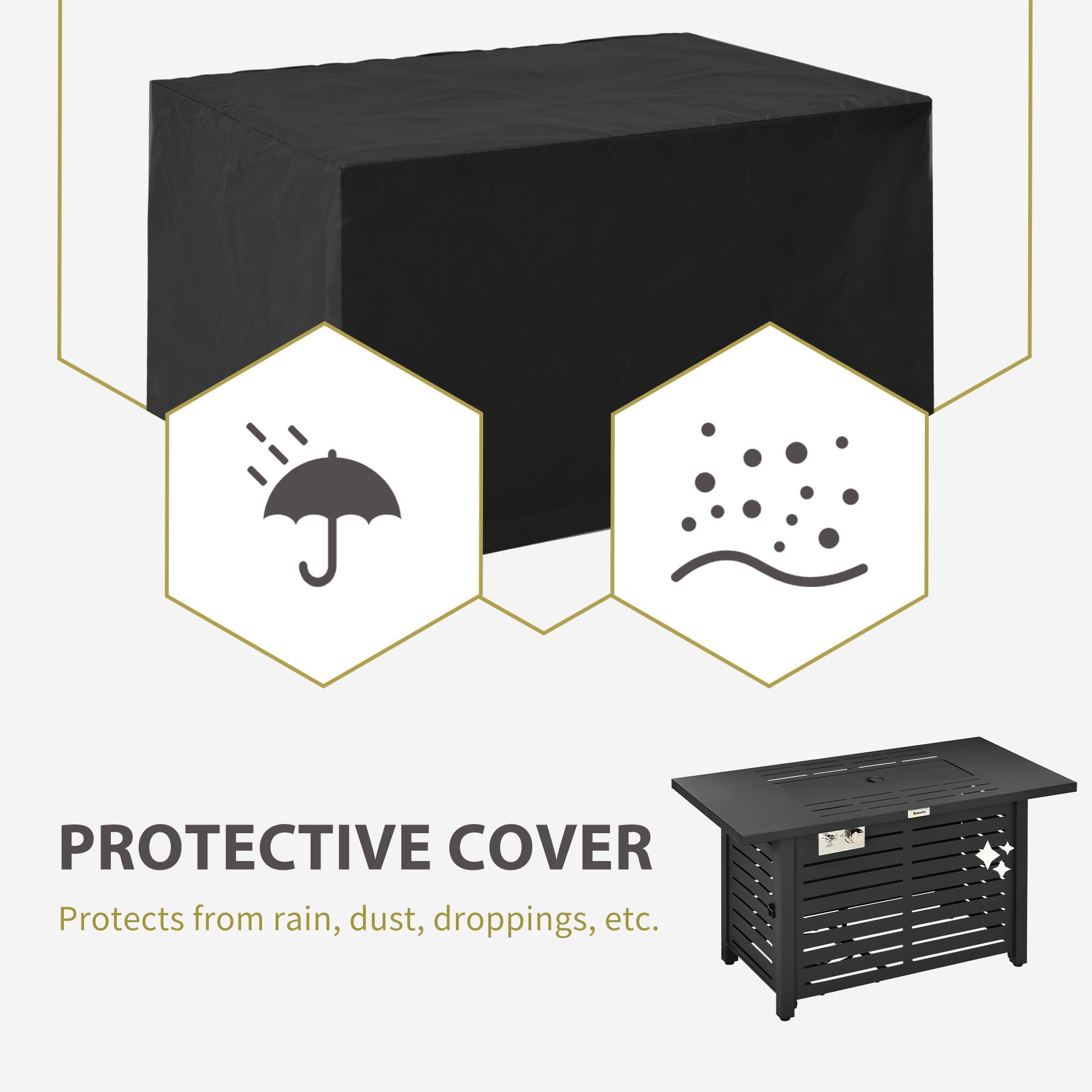 Propane Gas Fire Pit Table, Outdoor Firepit with 43