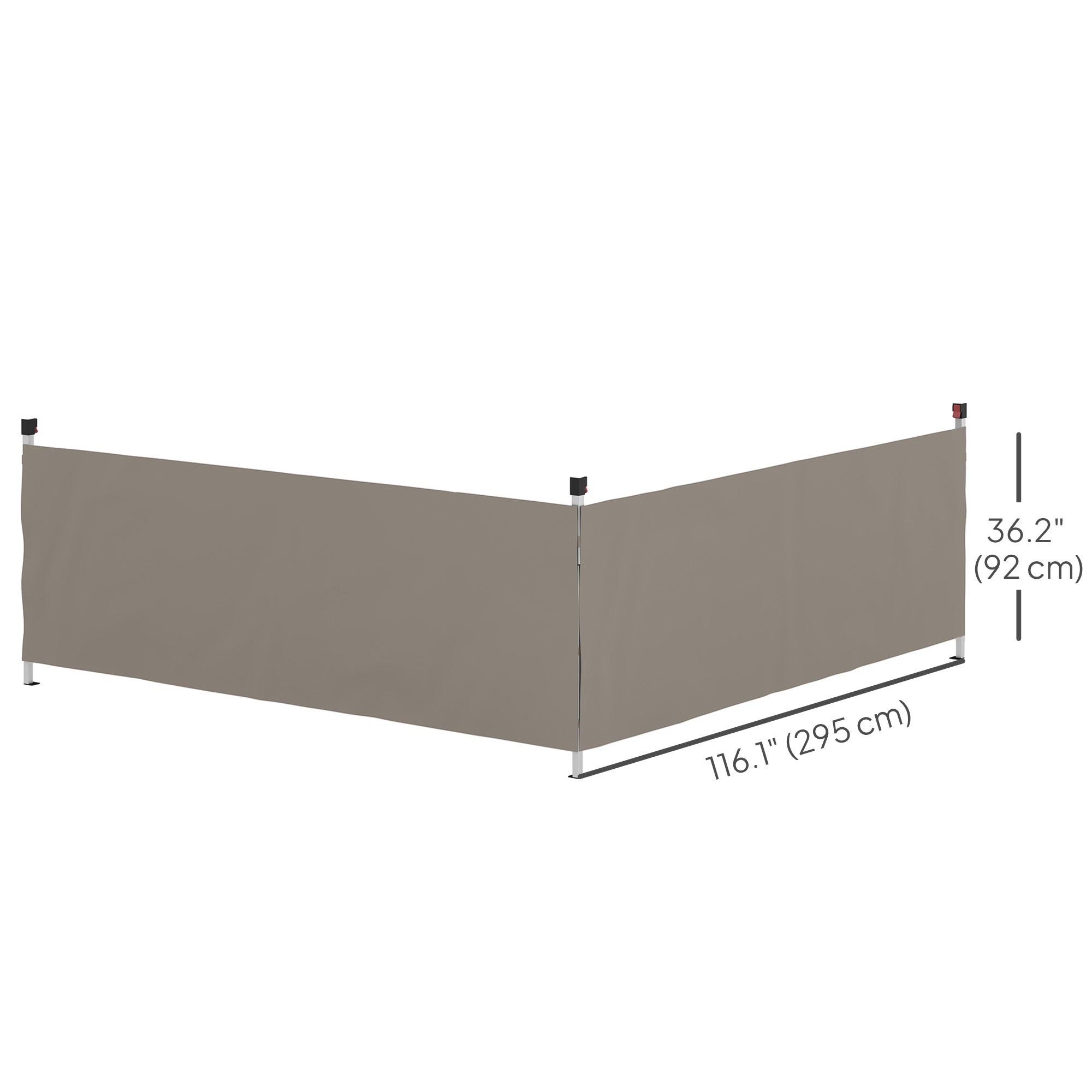 Canopy Sidewalls for 10' x 10' or 10' x 20' Pop up Canopy, 2 PCS Canopy Half Walls Only, Grey Gazebo Sidewalls at Gallery Canada