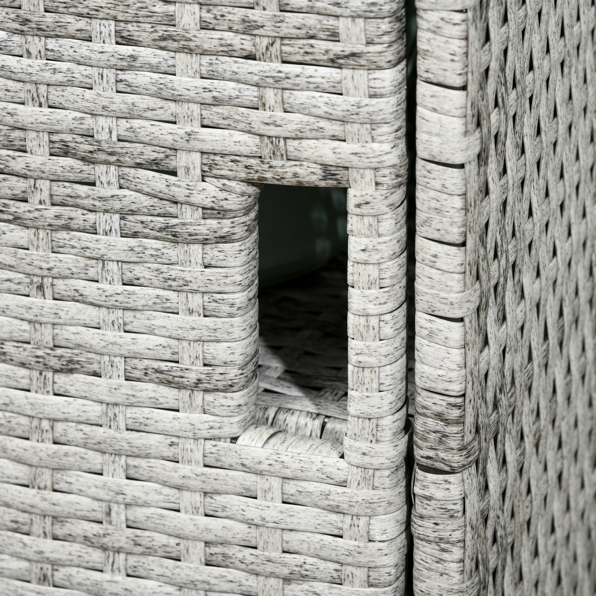 Patio Storage Cabinet, Outdoor Towel Rack for Pool, Waterproof PE Rattan Wicker, Hot Tub Accessory, with Basket Drawer, Mixed Grey Patio Storage Boxes at Gallery Canada