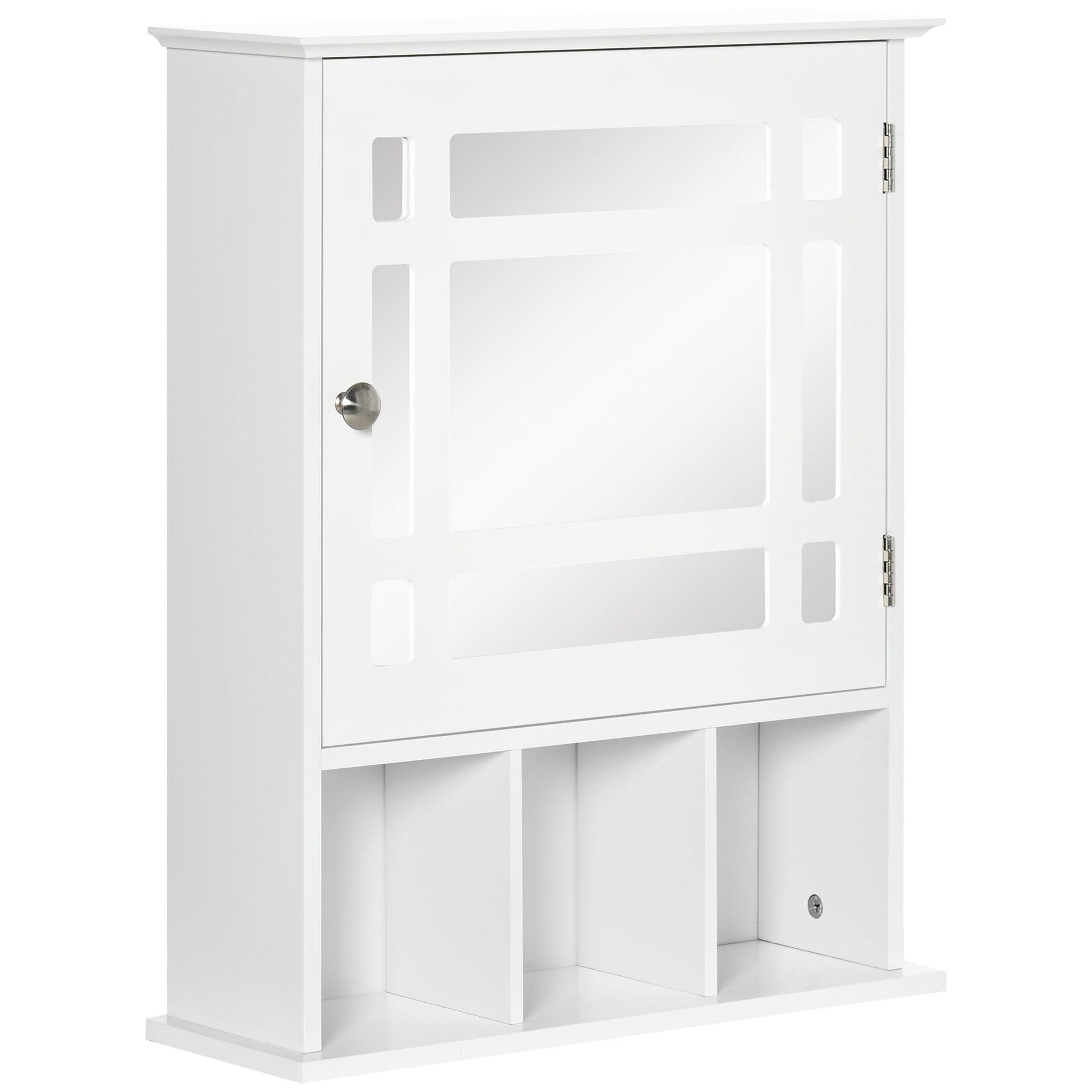 Bathroom Mirror Cabinet, Wall Mounted Medicine Cabinet, 3 Shelf Organizer for Kitchen, White Mirror Medicine Cabinets White  at Gallery Canada