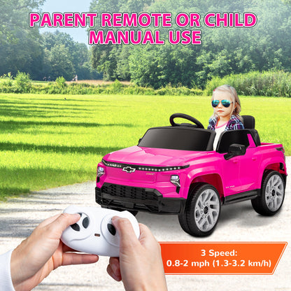 12V CHEVROLET SILVERADO EV RST Licensed Kids Car w/ Remote, Spring Suspension, Soft Start, Training Wheels, Pink Electric Toy Cars   at Gallery Canada