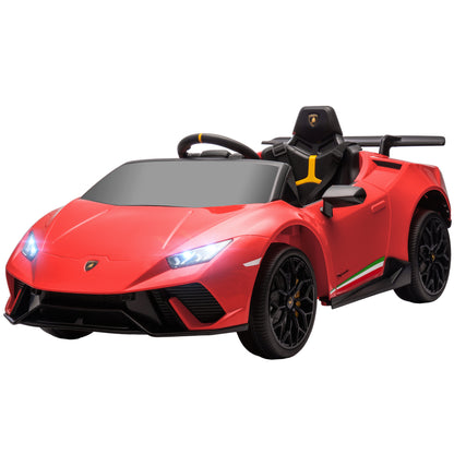 12V Lamborghini Huracan Licensed Kids Electric Car with Remote Control, Spring Suspension, Transport Wheels, Red Electric Toy Cars   at Gallery Canada