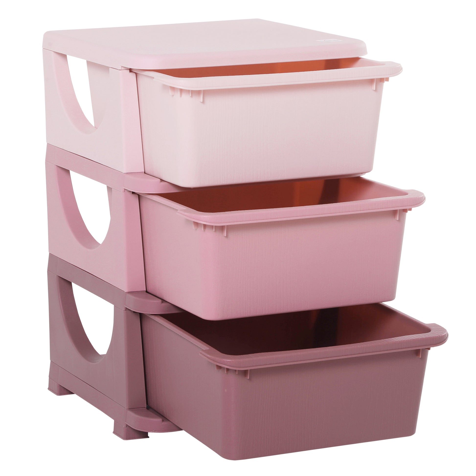 3 Tier Kids Toy Organizer and Storage Bins with 3 Plastic Drawers, Pink Baby & Kids Storage   at Gallery Canada