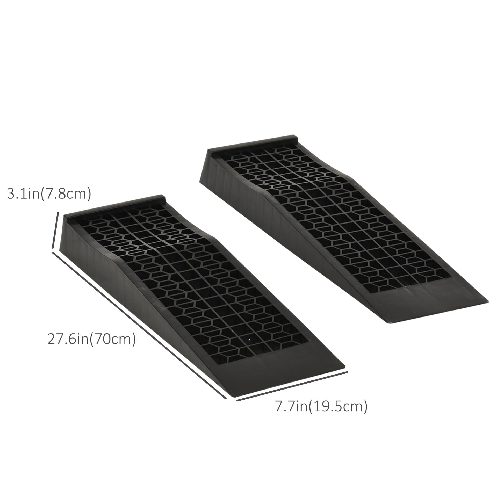 Car Ramps, Curb Ramps with Plastic Anti-Slip Surface, 6600lbs Capacity for Cars SUVs Small Vans, Set of 2, Black Trampolines   at Gallery Canada