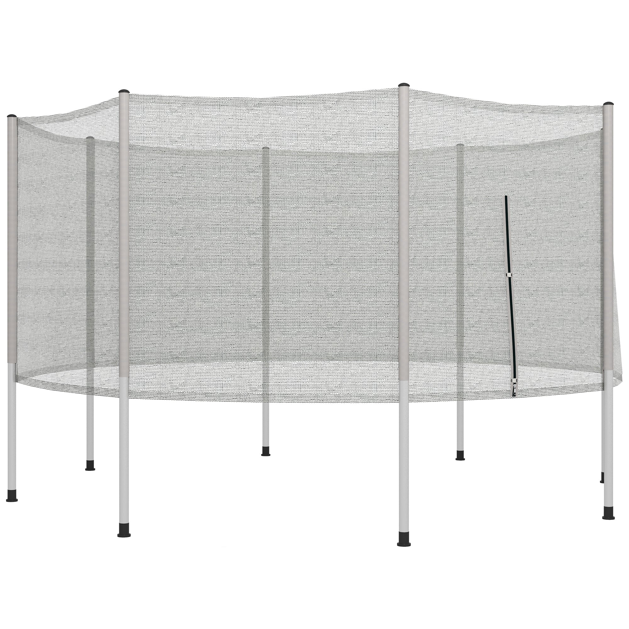 14FT Enclosure Trampolining Bounce Safety Accessories Trampoline Net with 8 Poles, Grey Trampolines at Gallery Canada