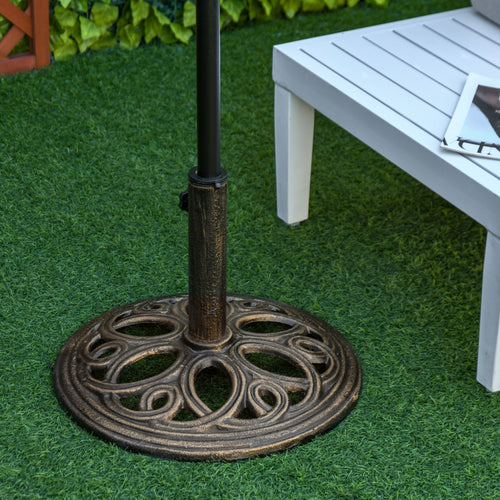 Patio Umbrella Base Stand, Round Cast Iron Umbrella Holder for Outdoor, Patio, Garden,Deck and Beach, Fit Dia. 1.5