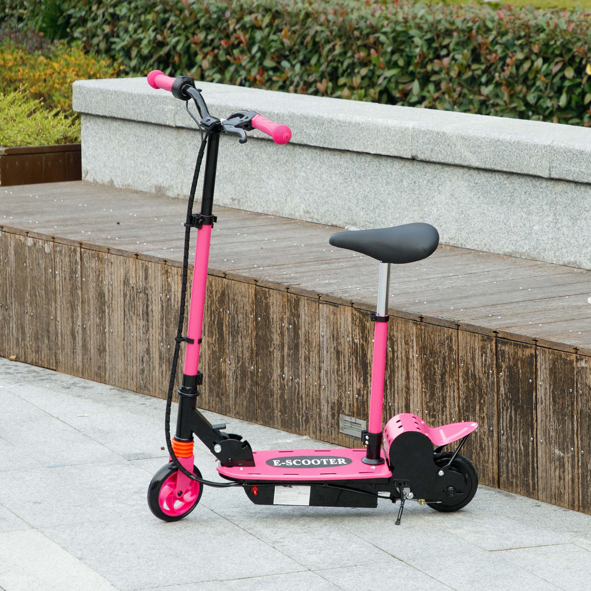Foldable Electric Scooter for Kids Ages 6-14, with Seat and 2 Adjustable Heights, Max 6km Range &; 12km/h, Pink Scooters at Gallery Canada