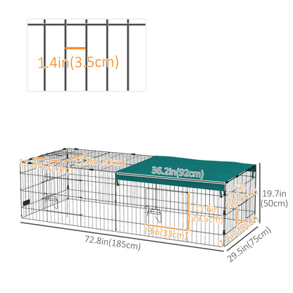 Small Animal Cage with Roof, Indoor/Outdoor Use, for Chicken, Rabbits, Chinchillas, 73" x 30" x 20", Green Houses & Habitats   at Gallery Canada