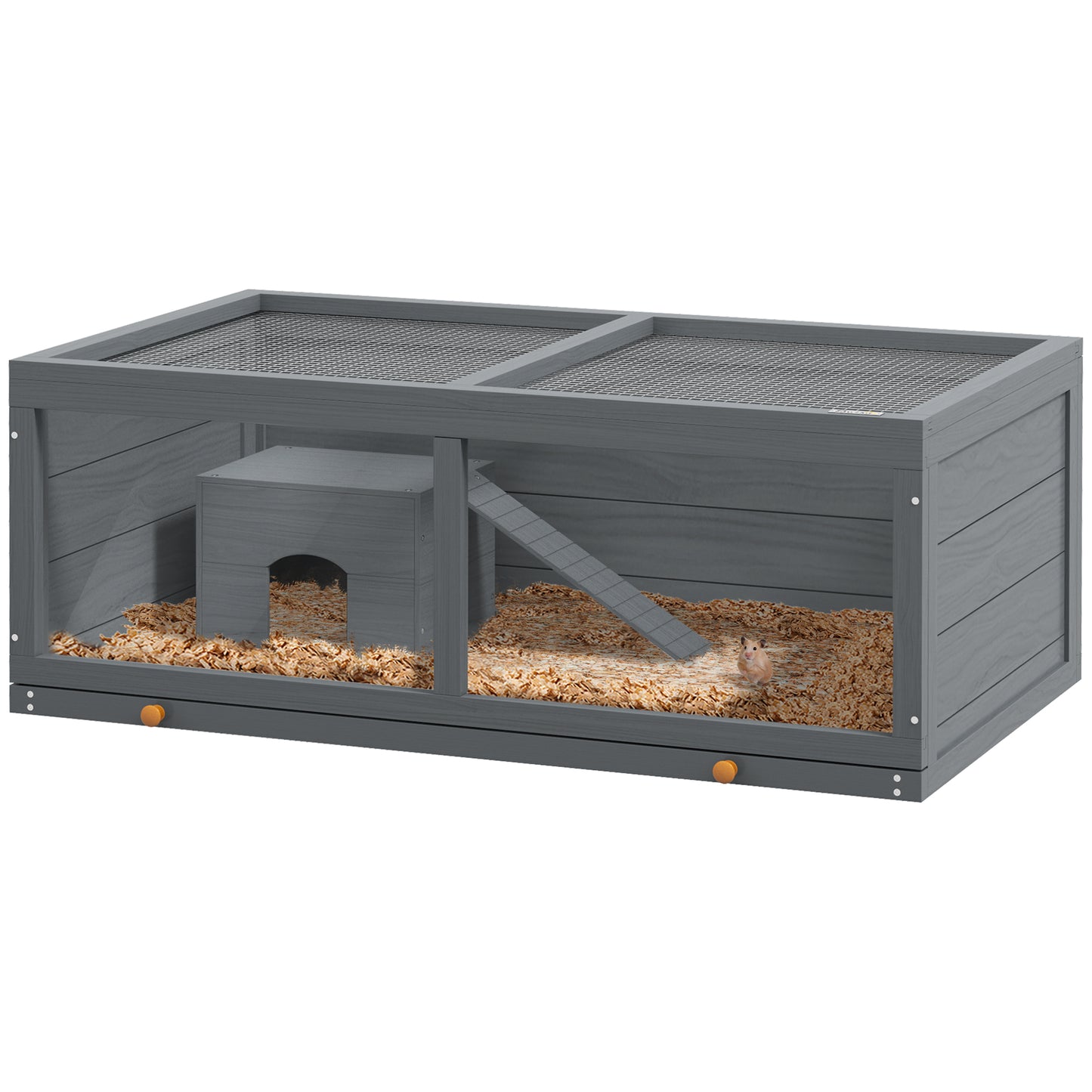 Small Animals Kit Hutch w/ Sliding Tray, Exercise Play House for Dwarf Hamsters, Gerbils, Chinchillas, Grey Hamster Cages   at Gallery Canada