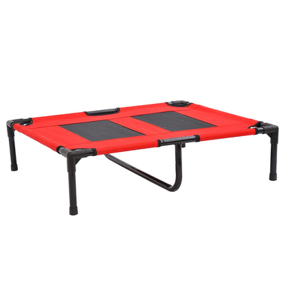 Elevated Dog Bed, Foldable Raised Dog Cot for M Sized Dogs, Indoor &; Outdoor, 30" x 24" x 7", Red Elevated Dog Beds   at Gallery Canada