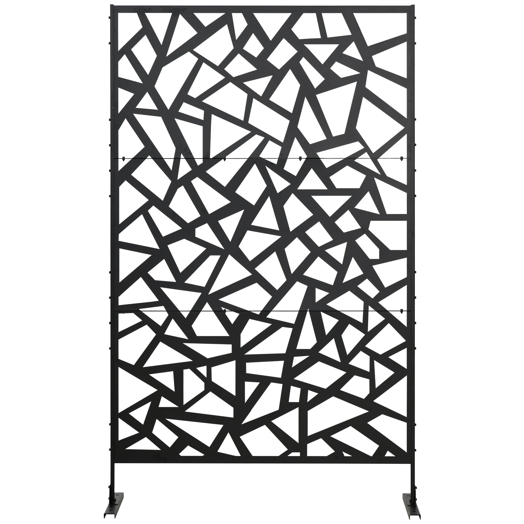 Metal Outdoor Privacy Screen, Decorative Outdoor Divider with Stand and Expansion Screws, Freestanding Privacy Panel for Garden Backyard Deck, Irregular Fence Style Side Awnings at Gallery Canada