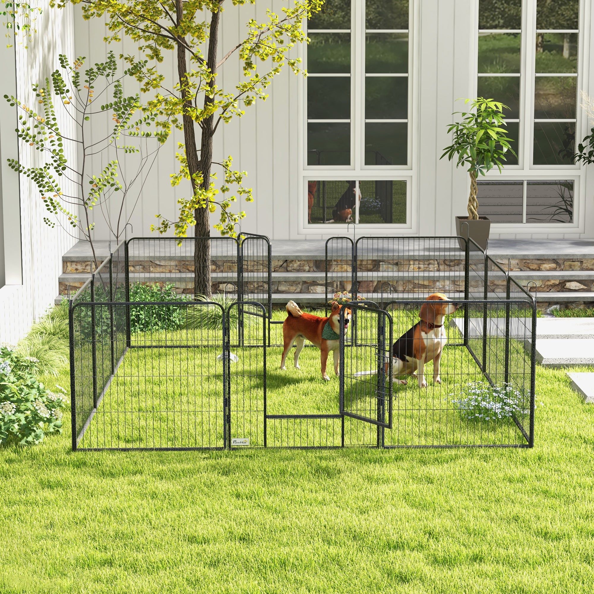 Dog Pen with Gate, 12 Panels Puppy Playpen, Dog Fence, 31.5