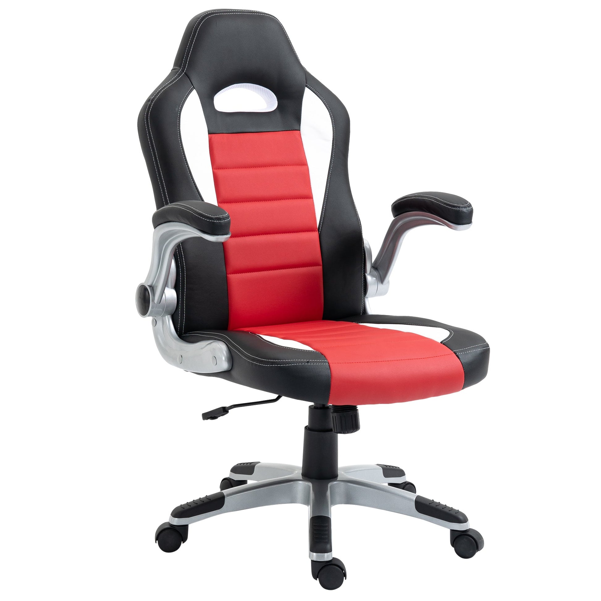 Racing Gaming Chair PU Leather Office Chair Executive Computer Desk Chair with Adjustable Height, Flip Up Armrest, Swivel Wheels, Red Video Game Chairs Multi Colour  at Gallery Canada