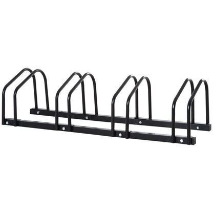 4-Bike Bicycle Floor Parking Rack Cycling Storage Stand Ground Mount Garage Organizer for Indoor and Outdoor Use Bike Parking Stands Silver  at Gallery Canada