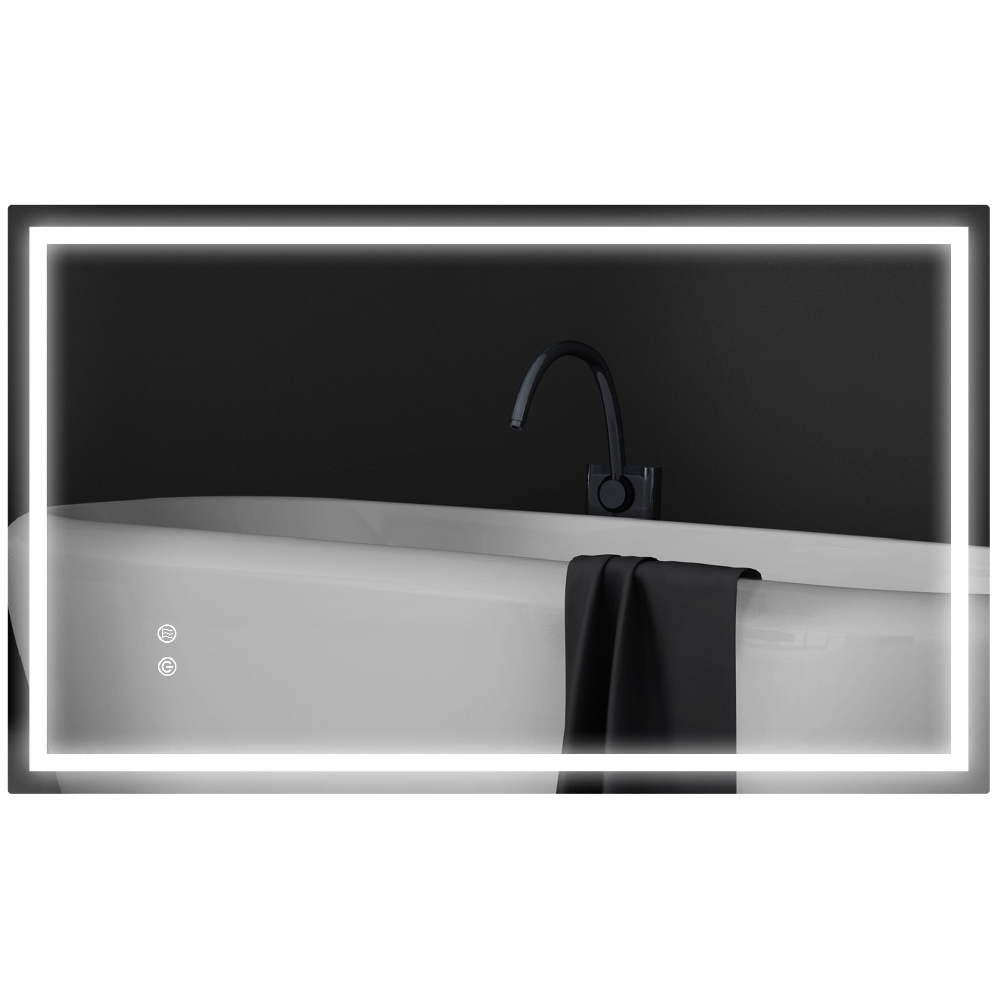 39" x 24" Bathroom Mirror with LED Lights, Wall Mounted Vanity Mirror with Anti-Fog Pad and Touch Button, Clear Wall Mirrors at Gallery Canada