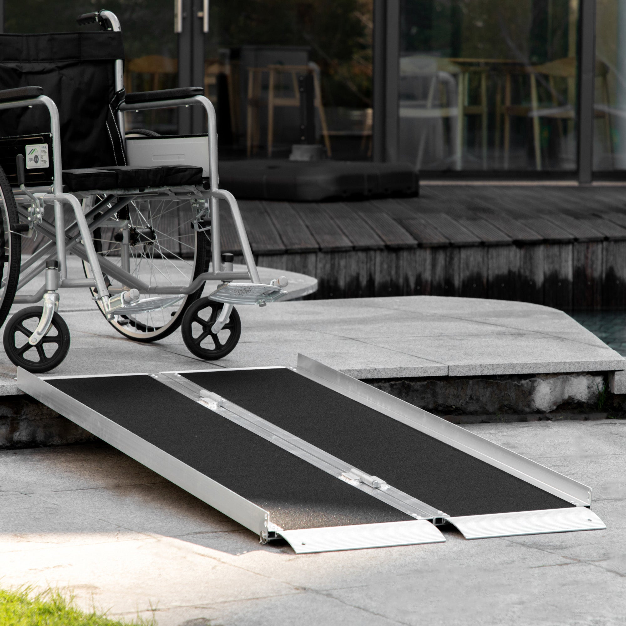 5' Portable Wheelchair Ramp Aluminum Threshold Mobility Single-fold for Scooter with Carrying Handle Knee Walker & Wheelchair Ramps   at Gallery Canada