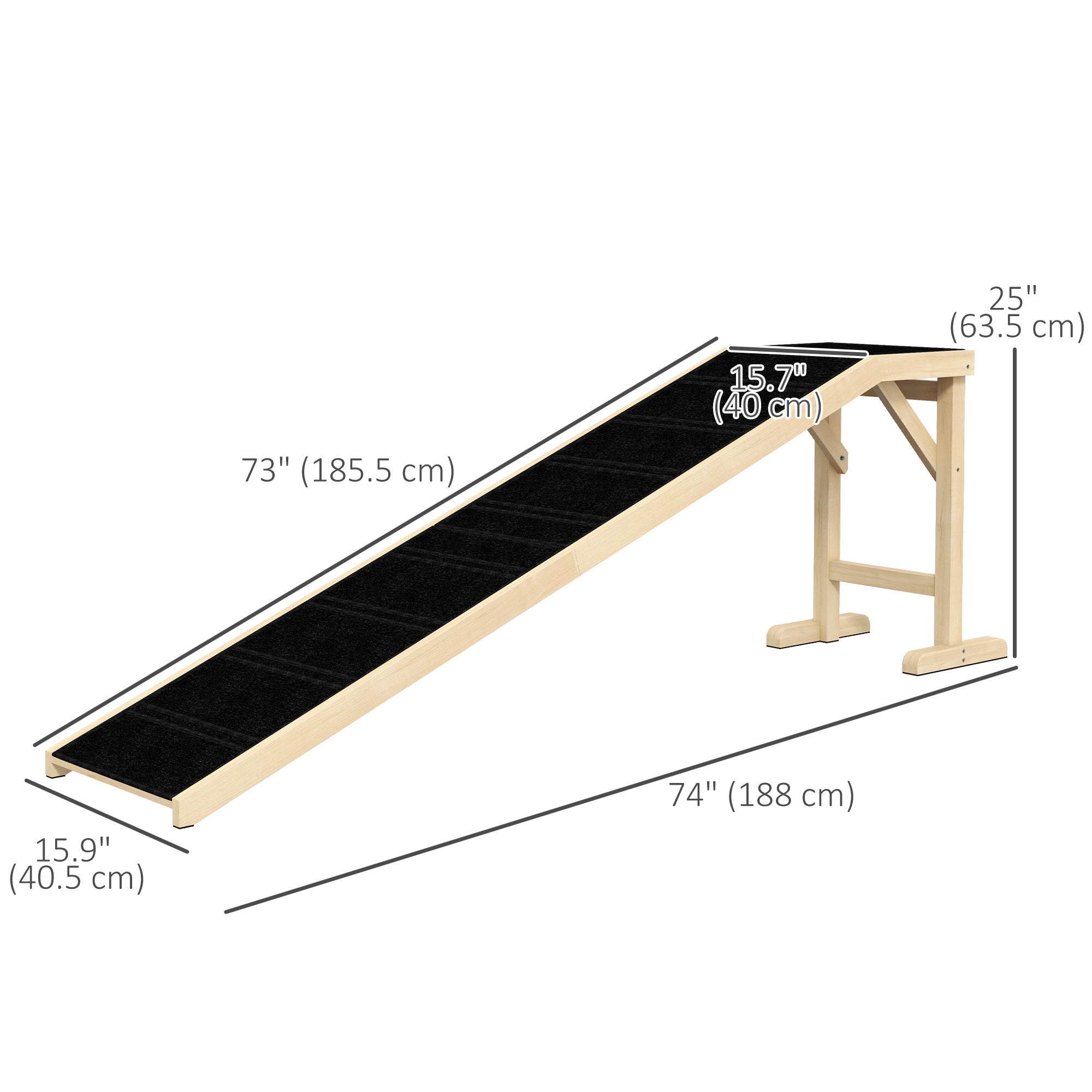 Pet Ramp Bed Steps for Dogs Cats Non-slip Carpet 74