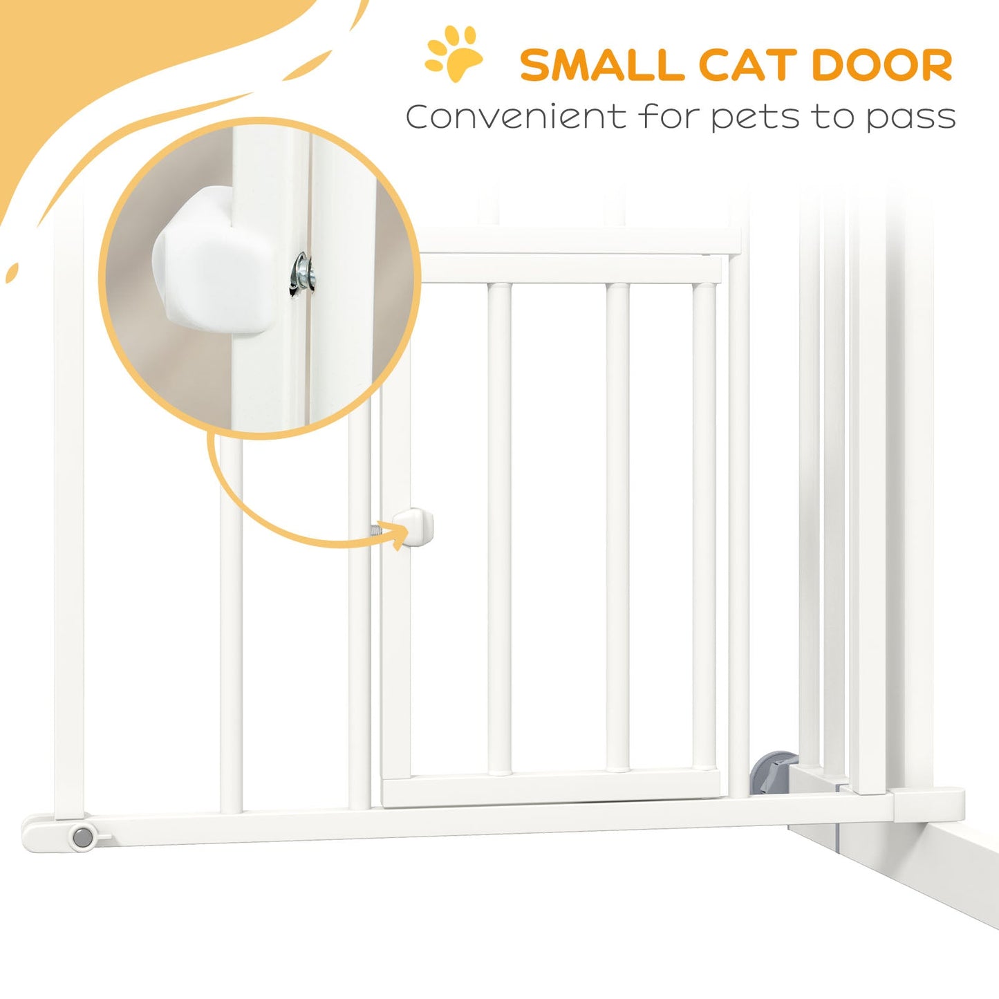 Auto-Close Pet Gate, Stair Gate with Cat Door, Double Locking for Doorways Hallways Stairs, Fits 29"-39.4" Wide, White Houses, Kennels & Pens   at Gallery Canada