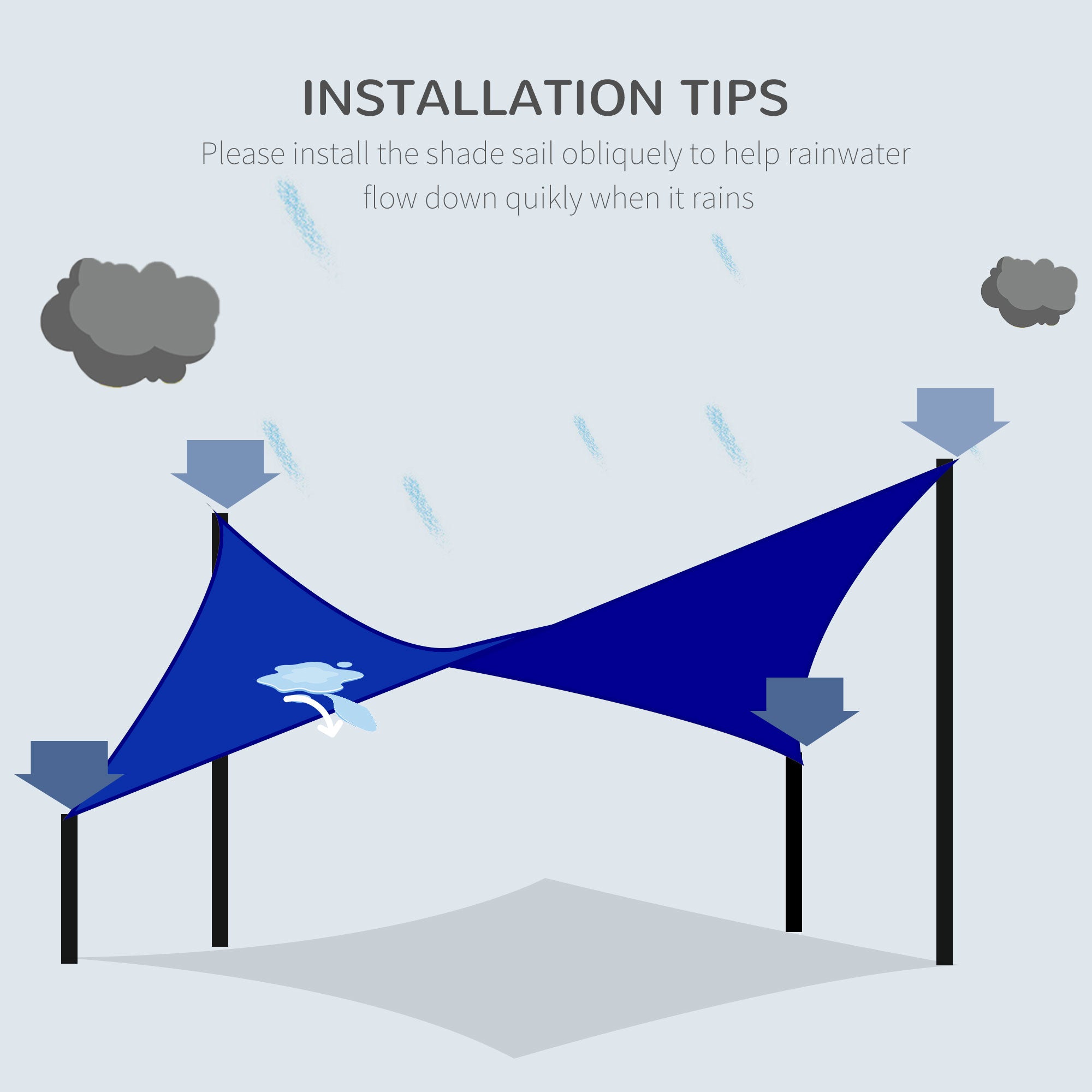 13' x 10' Sun Shade Sail with Led Lights, 90% UV Block Outdoor Shade Cloth Sunscreen Canopy for Lawn Patio Garden Yard Shade Sails at Gallery Canada