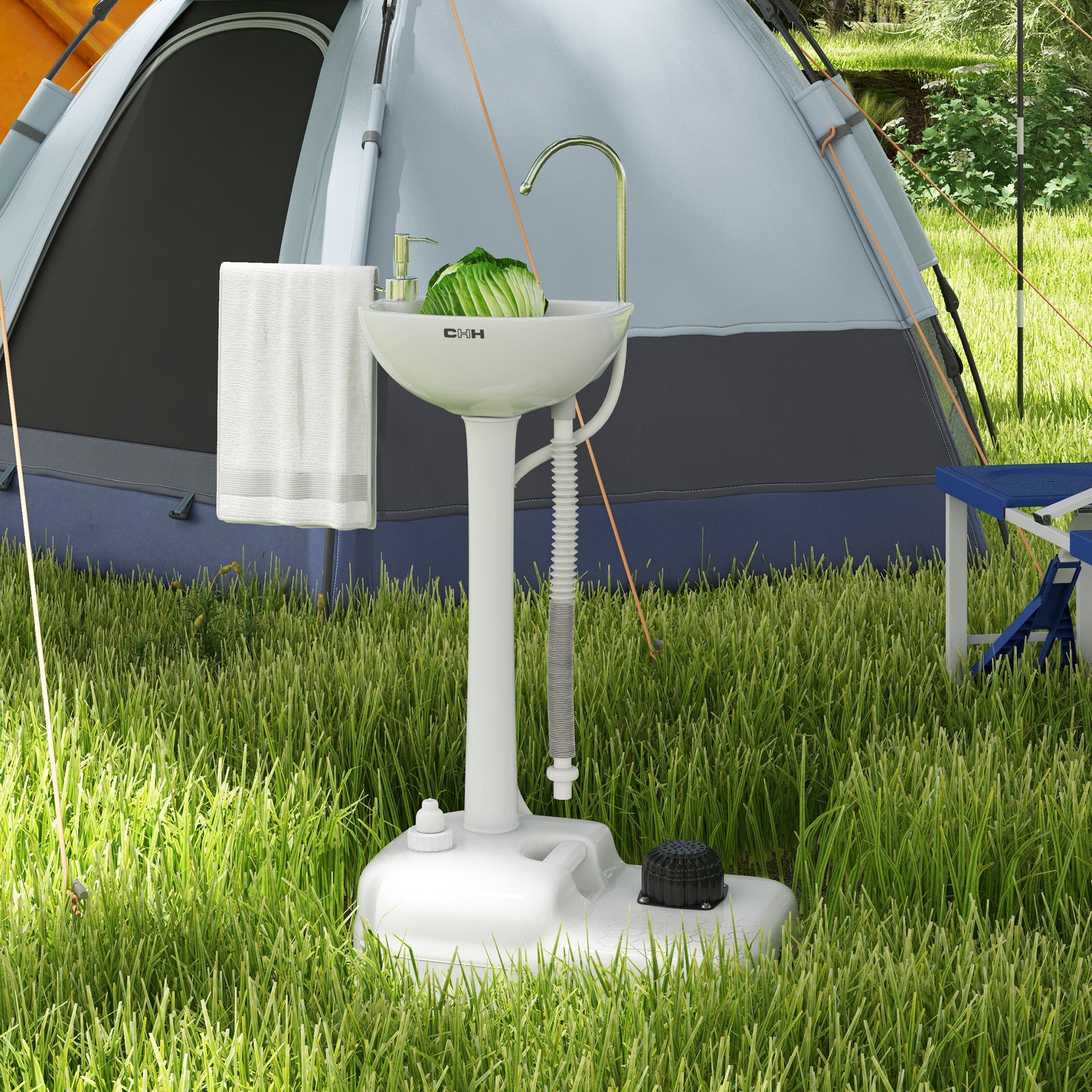 Portable Camping Sink Hand Wash Station with 17L Water Tank, Soap Dispenser and Towel Holder, for Outdoor Events Camping Sinks at Gallery Canada
