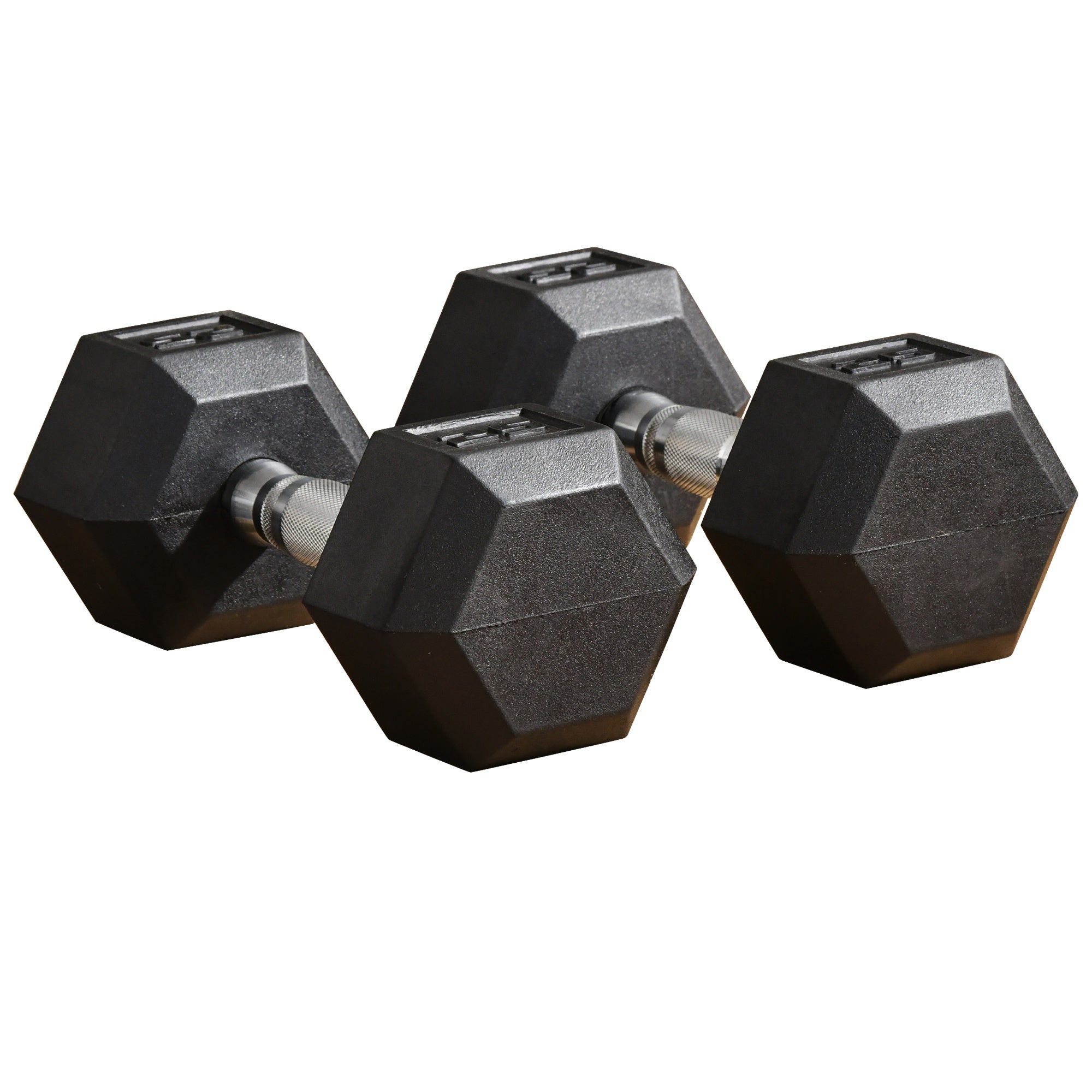 Rubber Dumbbells Weight Set, Total 50lbs(25lbs Each) Dumbbell Hand Weight for Body Fitness Training for Home Office Gym, Black Dumbbells & Barbells Black  at Gallery Canada