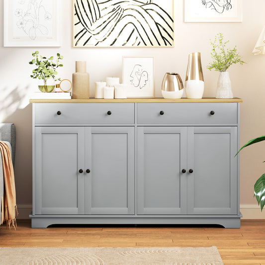 Modern Sideboard, Buffet Cabinet with Storage Drawers, Adjustable Shelves for Living Room, Dining Room, Entryway, Grey Storage Cabinets   at Gallery Canada