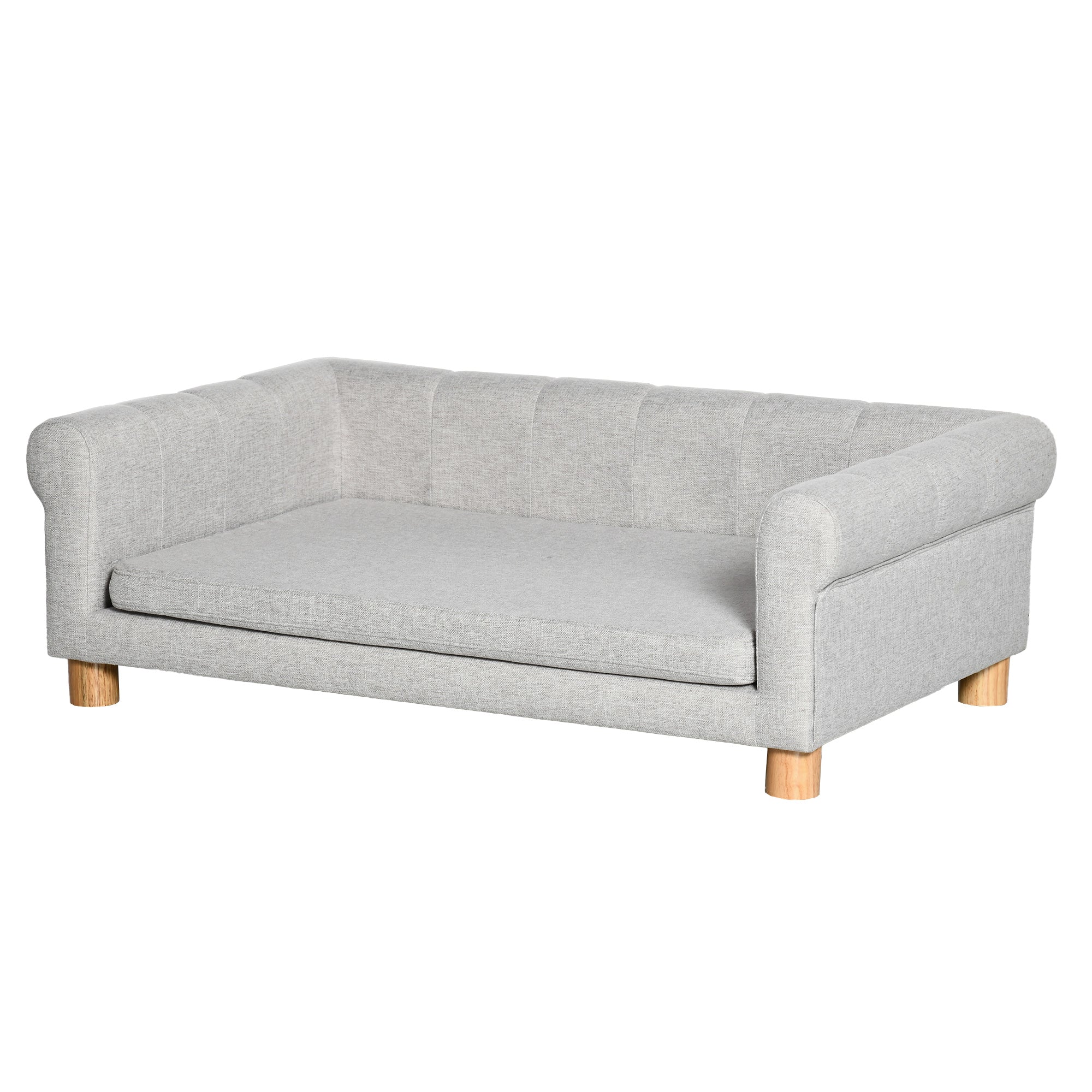 Modern Pet Sofa Cat or Medium Large Dog Bed W/ Removable Seat Cushion, Light Grey Dog Sofas at Gallery Canada