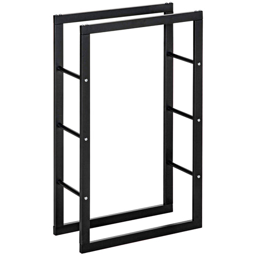 Firewood Rack Outdoor, Log Holder Fireplace Storage Rack with Handles and 220 lbs. Weight Capacity, 23.6