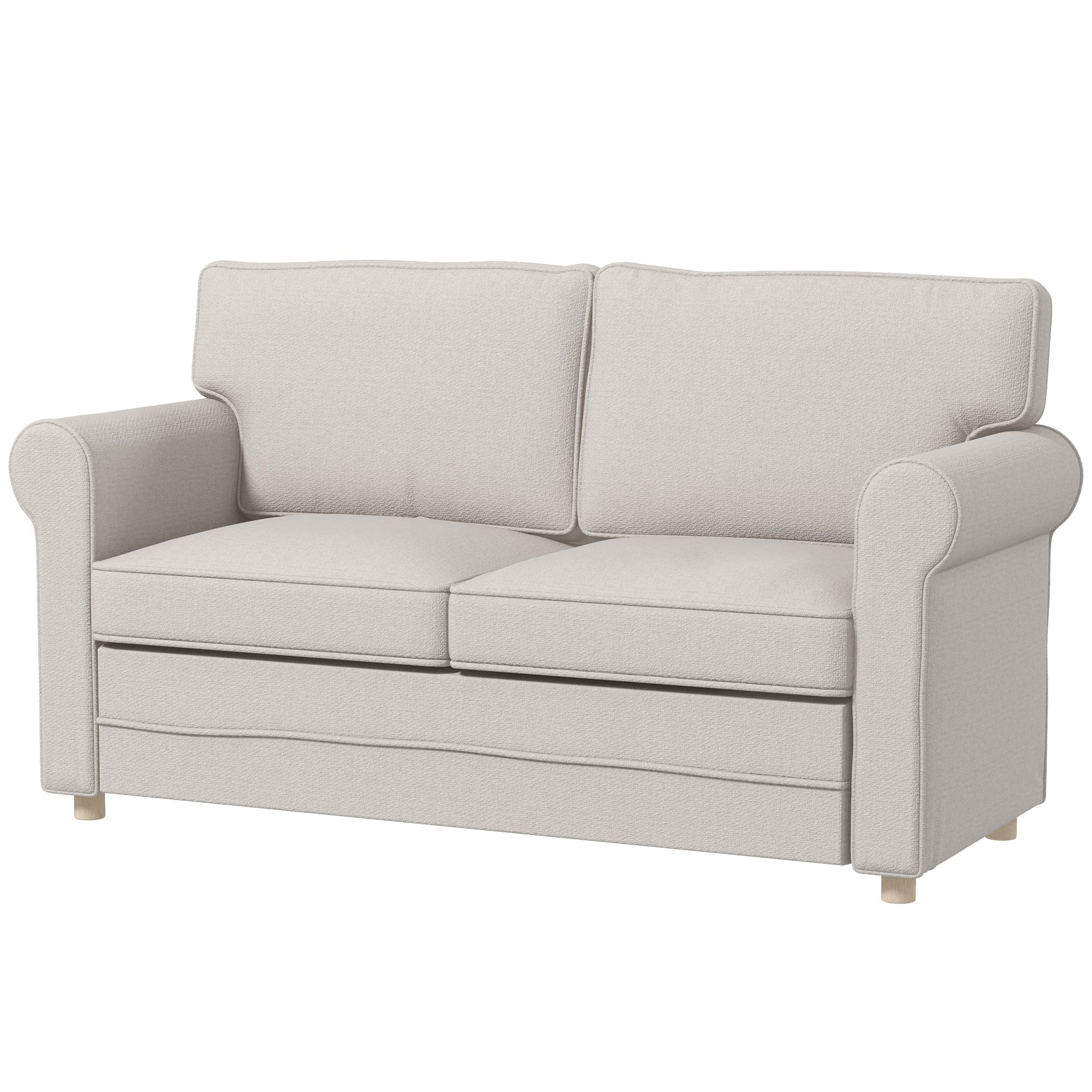 59" Loveseat Sofa for Bedroom, Modern Love Seats Furniture, Upholstered 2 Seater Couch with Solid Steel Frame and Beech Wood Legs, Light Grey 2-Seater Sofas Light Grey  at Gallery Canada