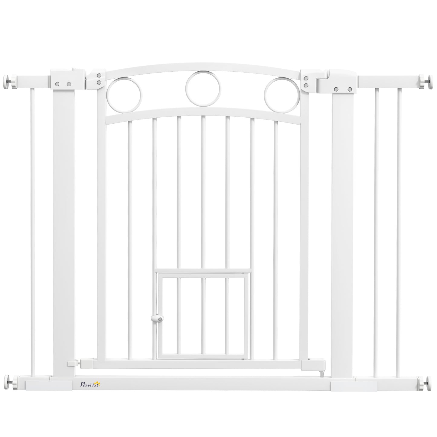 30" Extra Tall Dog Gate w/ Cat Door, 2 Extension Kits, for Doorways, Hallways, Stairways, 30"-41" Width Houses, Kennels & Pens at Gallery Canada