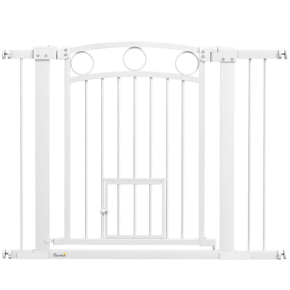 30" Extra Tall Dog Gate w/ Cat Door, 2 Extension Kits, for Doorways, Hallways, Stairways, 30"-41" Width Houses, Kennels & Pens at Gallery Canada