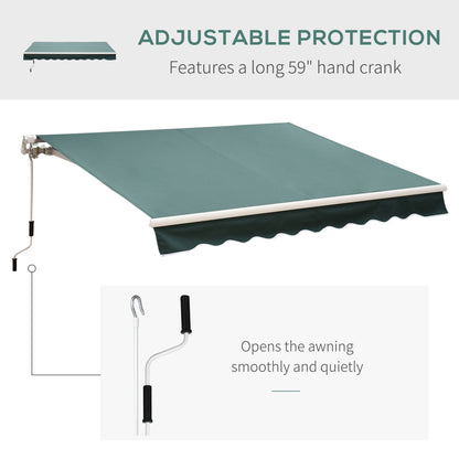 Retractable 8' x 7' Patio Awning, UV & Water-Resistant, Aluminum Frame, Dark Green Deck Awnings   at Gallery Canada