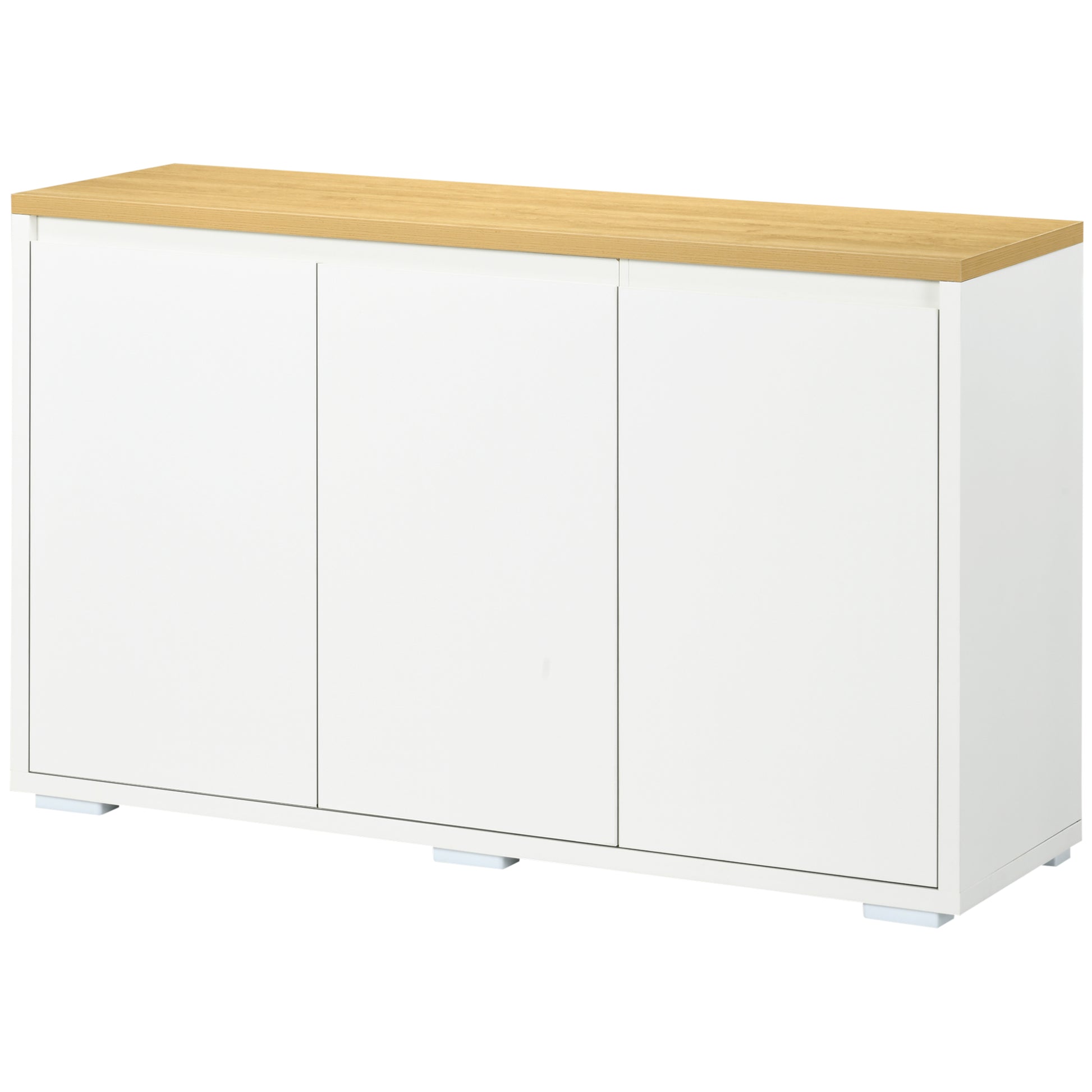 Sideboard Cabinet, Buffet Table with Three Doors and Adjustable Shelves for Living Room, Entryway, White Bar Cabinets   at Gallery Canada