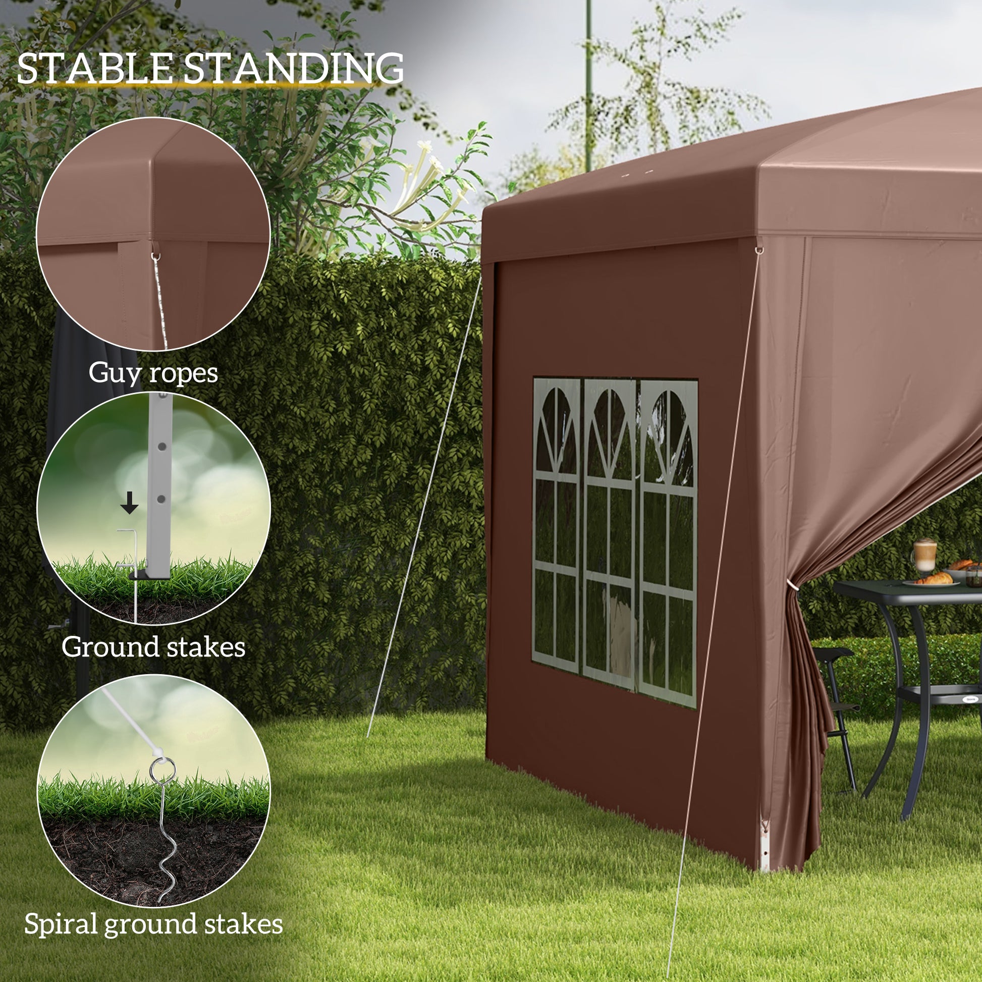 10'x10' Outdoor Pop Up Party Tent Wedding Gazebo Canopy with Carrying Bag (Coffee) Pop Up Canopies at Gallery Canada