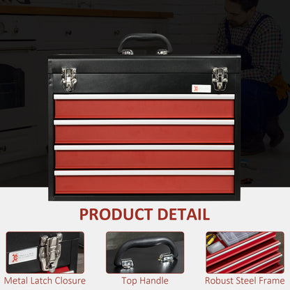 Lockable Tool Chest and Tool Box Set of 2, Cabinet on Wheels, Portable Tool Chest for Garage, Factory, Workshop, Red Tool Organizers   at Gallery Canada