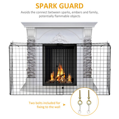 Fireplace Screen, Extendable Fire Spark Guard Cover with Metal Mesh for Living Room Home Decor, Black Fireplace Screens at Gallery Canada