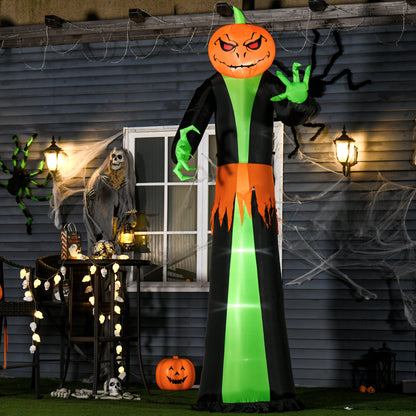 9ft Inflatable Halloween Decoration Pumpkin Head Ghost, Blow-Up Outdoor LED Display for Lawn, Garden, Party Halloween Decorations Black  at Gallery Canada