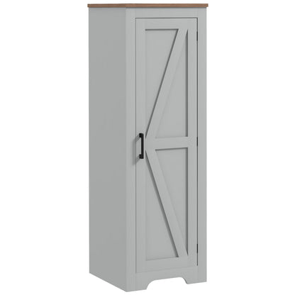 Farmhouse Accent Cabinet with Adjustable Shelf Barn Door Storage Cabinet for Living Room Floor Pantry Cabinet Grey Storage Cabinets Grey  at Gallery Canada