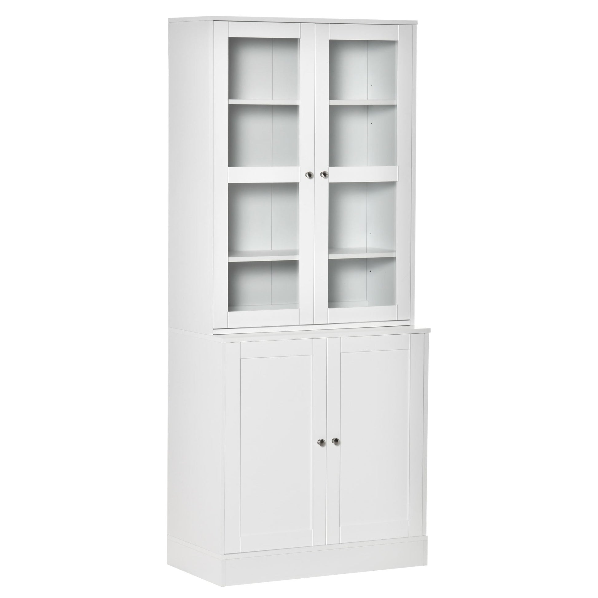 Bookcase Storage Cabinet with Doors, Modern Tall Bookshelf with 2 Adjustable Shelves, Display Unit for Study, Living Room, Office, White White Bookshelves White  at Gallery Canada