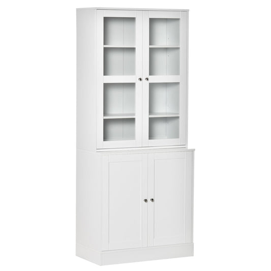 Bookcase Storage Cabinet with Doors, Modern Tall Bookshelf with 2 Adjustable Shelves, Display Unit for Study, Living Room, Office, White White Bookshelves White  at Gallery Canada