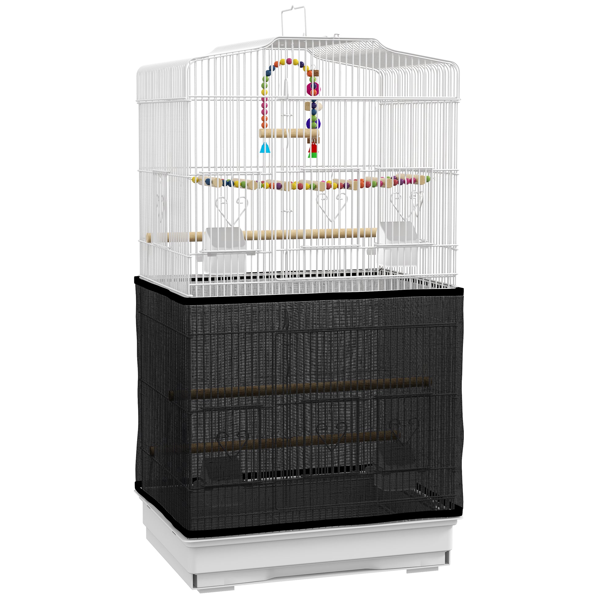 36" Bird Cage with Accessories, Handle, Mesh Cover, Tray, White Bird Cages   at Gallery Canada