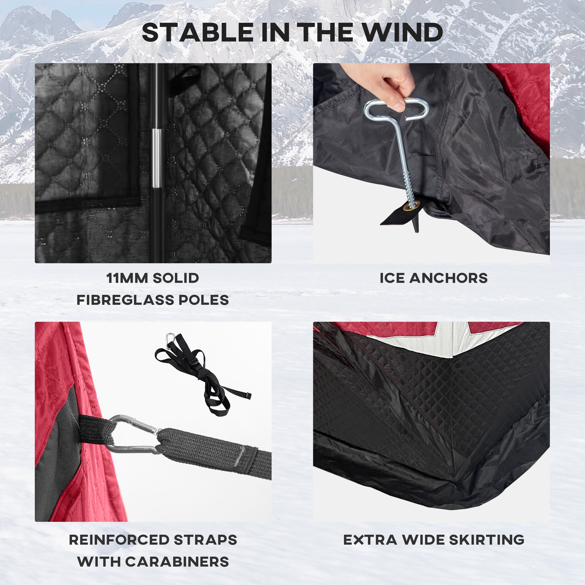 3-4 Person Insulated Ice Fishing Shelter, Pop up, with Oversized Doors, Windows, Vents and Carry Bag, for Low-Temp -22℉ Ice Fishing Tents   at Gallery Canada